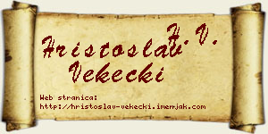 Hristoslav Vekecki vizit kartica